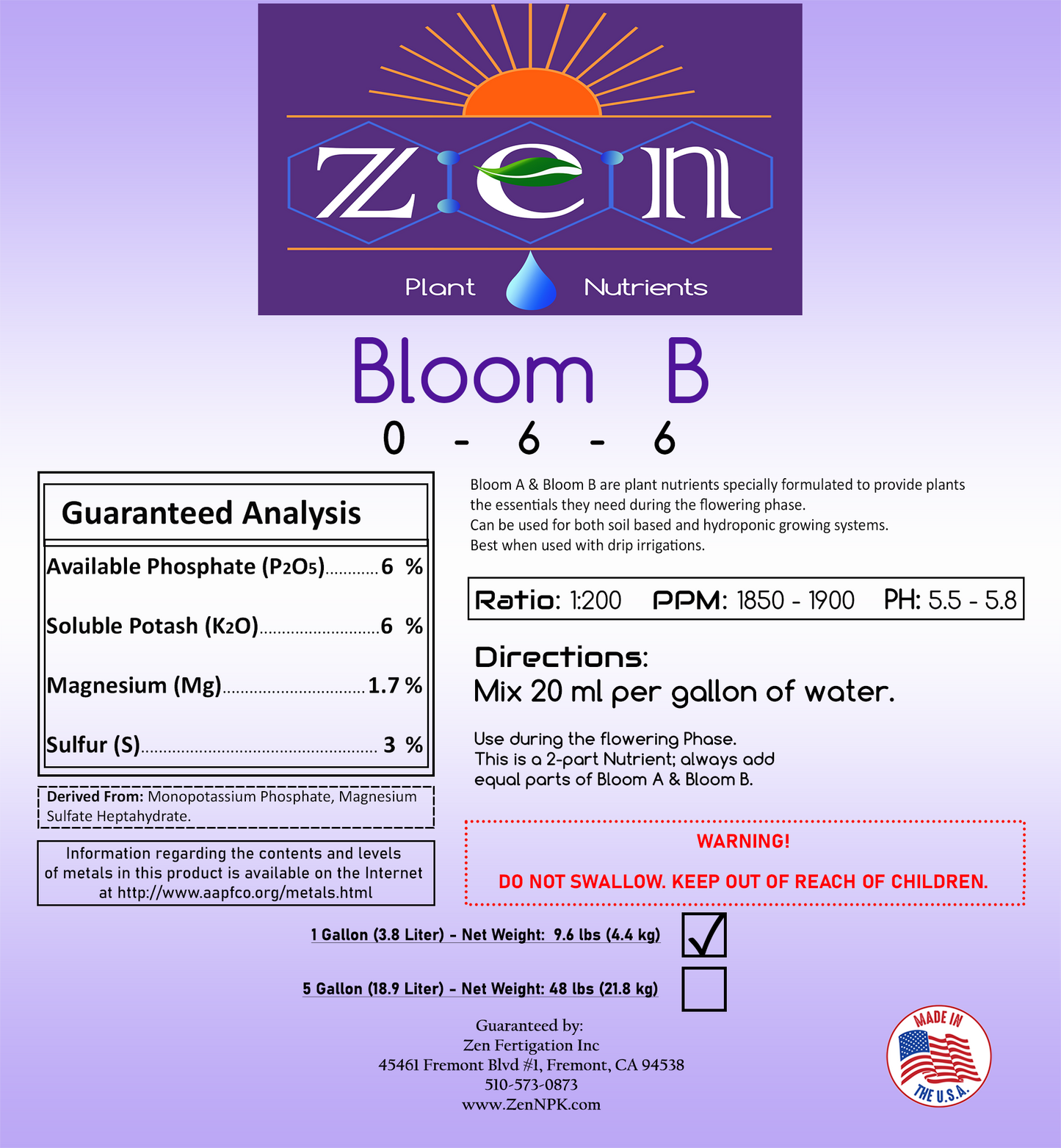 Zen Bloom B 1 gallon