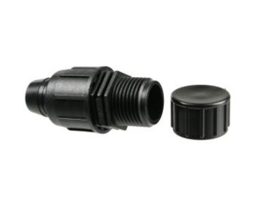 Aquagation TwistLock Threaded End Cap - 3/4-Inch MHT x TwistLock - 20mm Series 800