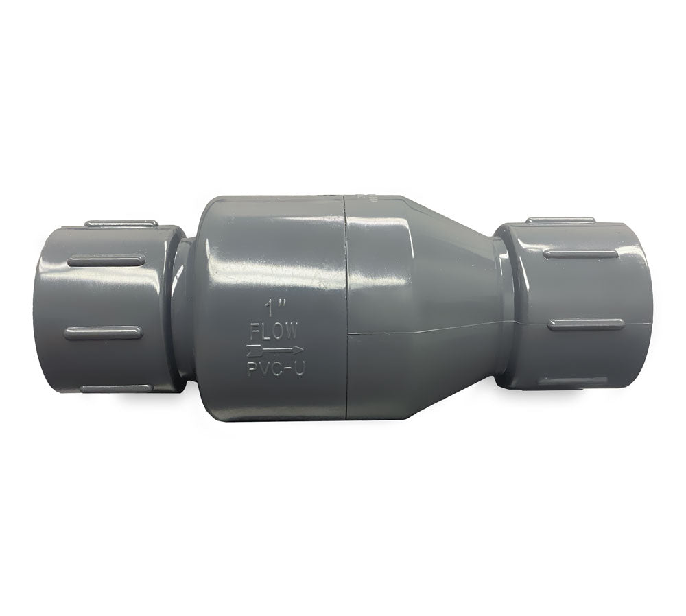 PVC Spring Check Valve - Gray - Socket x Socket - 1-1/2-Inch