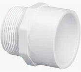 PVC Male Adapter - Schedule 40 - White - Socket x MPT - 1"